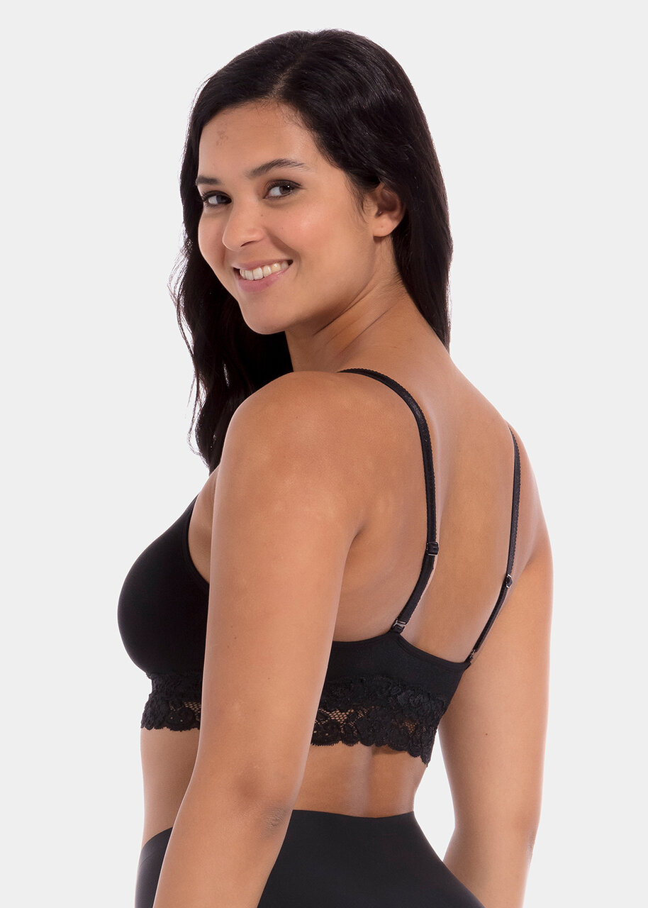 Cross Back Lace Bralette with Removable Pads 