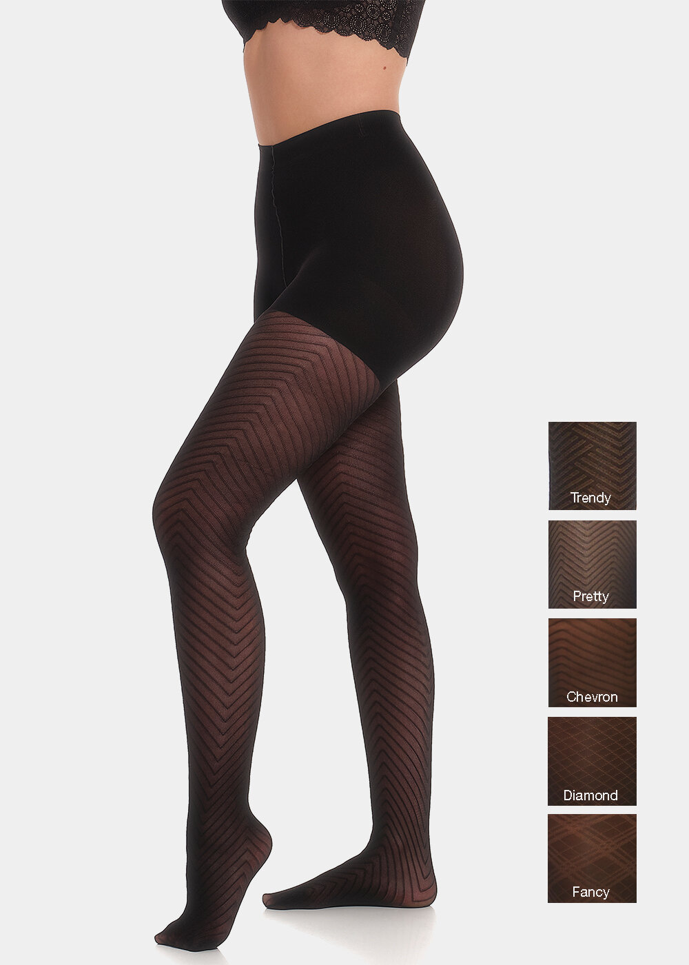 Seamless Diamond Lace Pattern Tights for Women