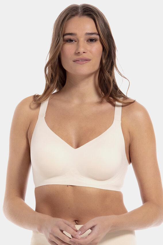 Magic Support Non-padded Non-wired Lace Bra - Sandalwood